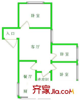 飛山街小區(qū) 3室 戶型圖