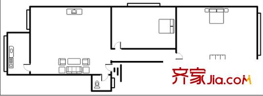 沙沖路加油站旁民宅 2室 戶型圖