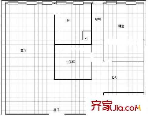 沙沖路加油站旁民宅 3室 戶型圖