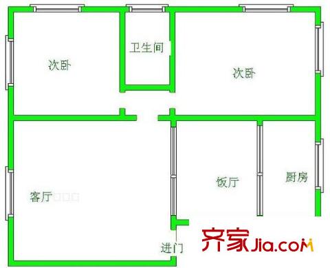 金翠灣 2室 戶型圖