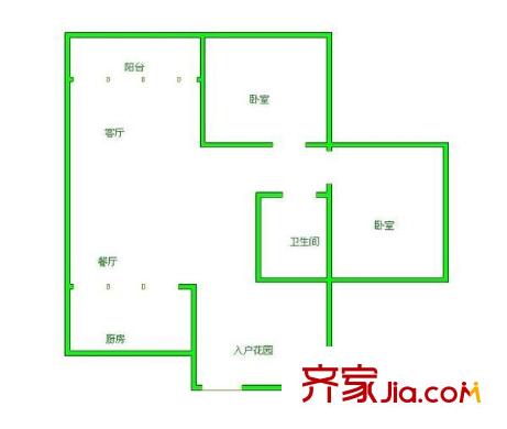 世紀(jì)城龍暉苑 2室 戶型圖