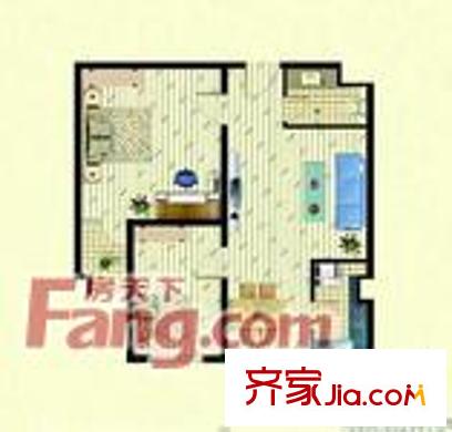 鉆石廣場戶型圖03 2室1廳1衛(wèi)1廚