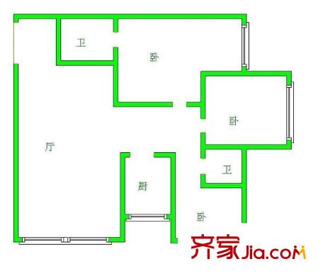 林城大廈 0室 戶型圖