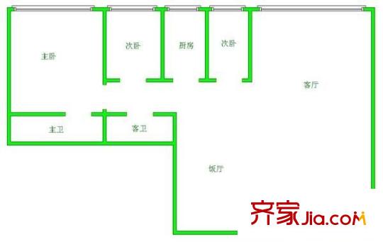 林城大廈 6室 戶型圖