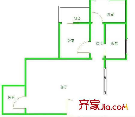 林城大廈 2室 戶型圖