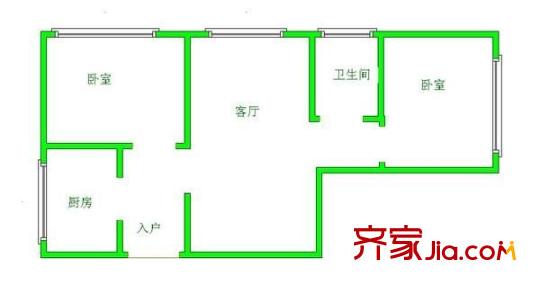 同輝花園 2室 戶(hù)型圖
