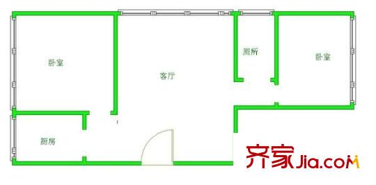 同輝花園 2室 戶(hù)型圖