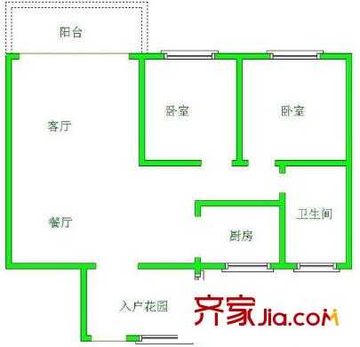 世紀(jì)城龍暉苑 2室 戶型圖