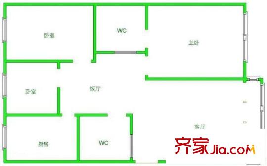 漓江花園 0室 戶型圖