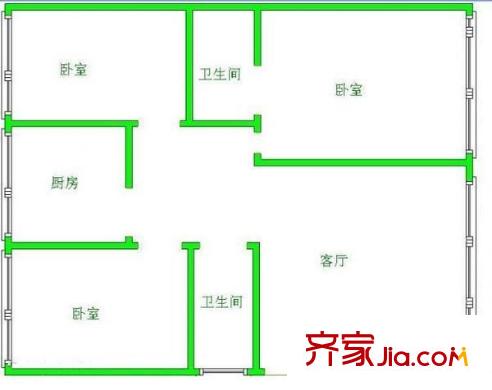 漓江花園 0室 戶型圖