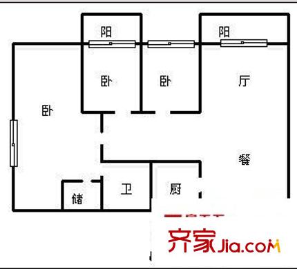 帝豪名都 4室 戶型圖