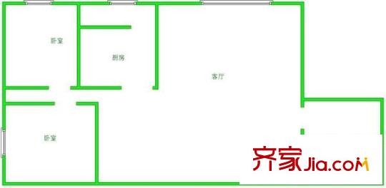 林城大廈 2室 戶型圖