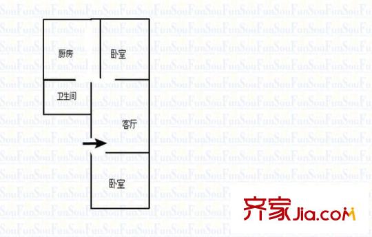 同輝花園 2室 戶(hù)型圖