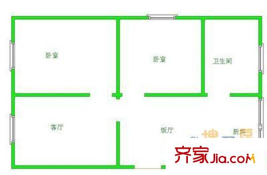 蟠桃宮小區(qū)戶型圖404451887800 2室2廳1衛(wèi)1廚