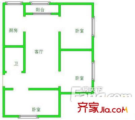 蟠桃宮小區(qū)戶型圖1292209583466_000 3室1廳1衛(wèi)1廚