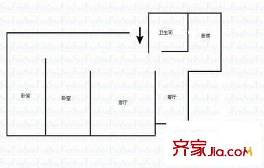 大理小區(qū) 2室 戶型圖