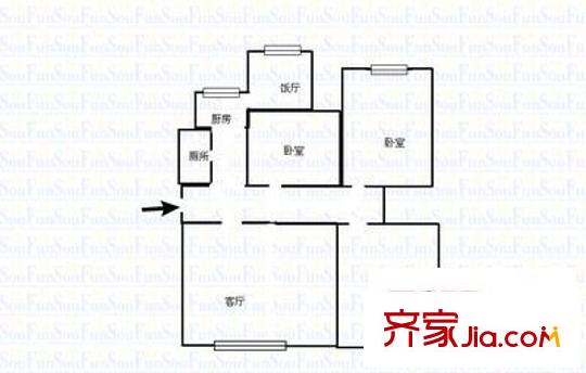 大理小區(qū) 3室 戶型圖