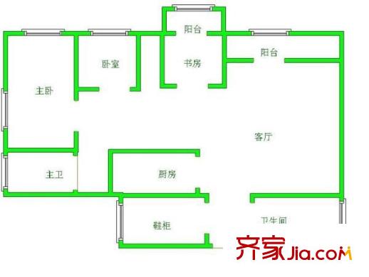 帝豪名都 3室 戶(hù)型圖