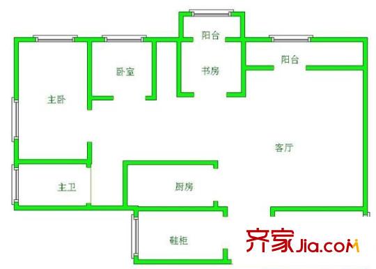 帝豪名都 3室 戶(hù)型圖