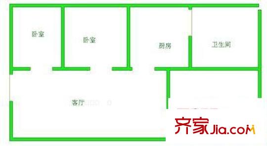大理小區(qū) 3室 戶型圖