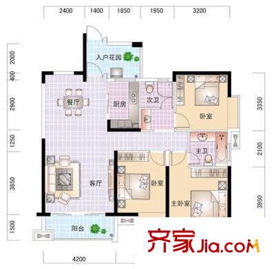 世紀城龍瑞苑 2室 戶型圖