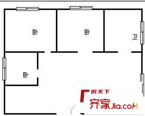 貓貓坡社區(qū) 3室 戶型圖