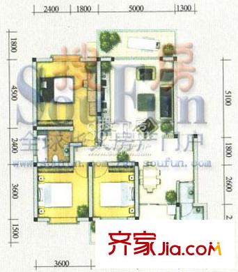 城市山水公園戶型圖C9棟 3室2廳2衛(wèi)1廚