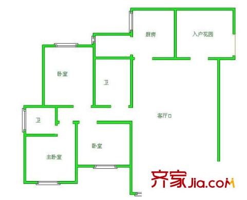 世紀(jì)城龍瑞苑 3室 戶型圖