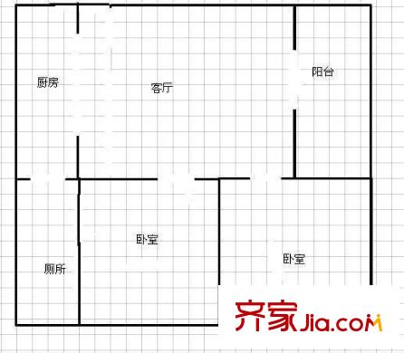貓貓坡社區(qū) 2室 戶型圖