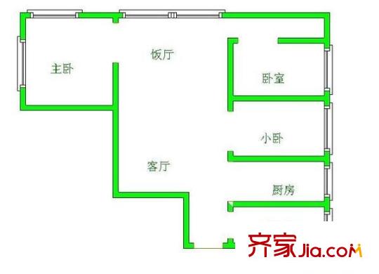 貓貓坡社區(qū) 3室 戶型圖