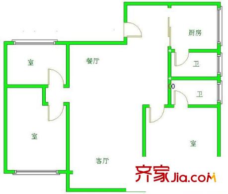 小石城 3室 戶型圖