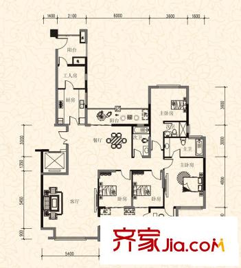 保利溫泉新城戶型圖A2-2戶型 5室2廳3衛(wèi)1廚