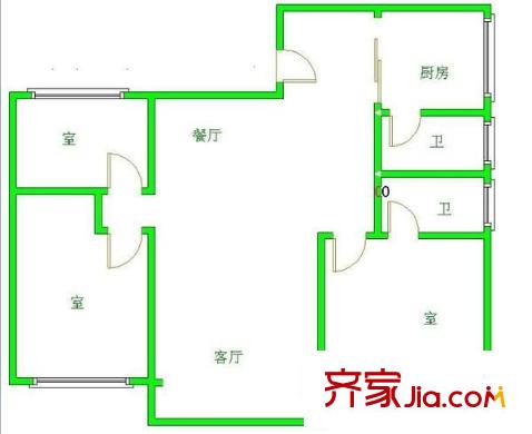 小石城 3室 戶型圖