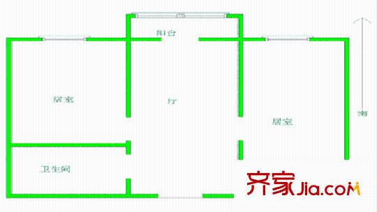 海建里戶型圖兩居5 2室1廳1衛(wèi)1廚