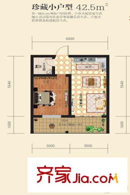 貴安第一城住房戶型03 1室2廳1衛(wèi)1廚
