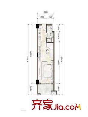 濱湖俊園一期1-3號(hào)樓E戶型 1室1衛(wèi)