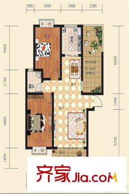 貴安第一城住房戶型04 2室2廳1衛(wèi)1廚