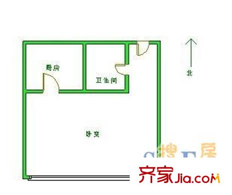 金港花園 1室 戶型圖