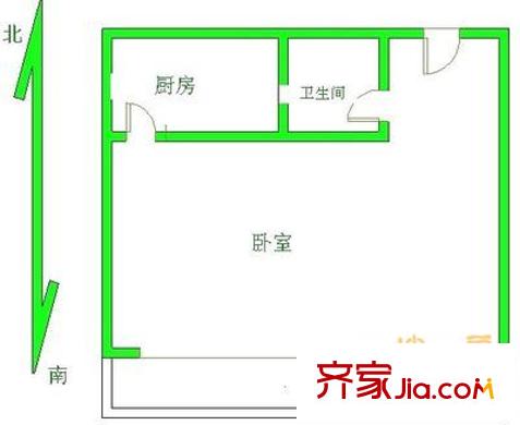 金港花園 1室 戶型圖