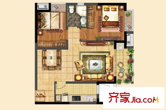 北大資源繽紛廣場C4-E戶型2室2廳1衛(wèi)78-80平方米 2室2廳1衛(wèi)