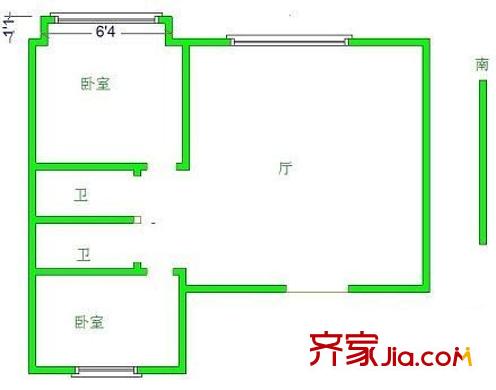 金港花園 2室 戶型圖
