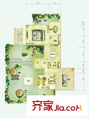 中鐵國際生態(tài)城一期小獨(dú)棟一層 1室3廳2衛(wèi)1廚