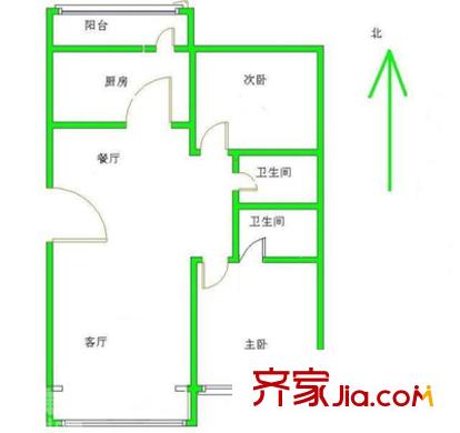 幸福里 2室 戶型圖