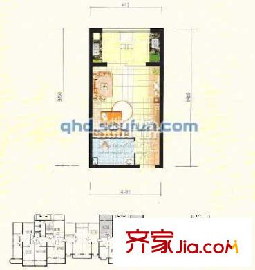 渤海明珠戶型圖戶型圖 1室1廳1衛(wèi)