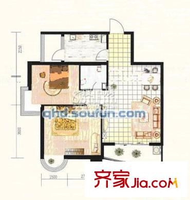 渤海明珠戶型圖戶型圖 2室2廳1衛(wèi)