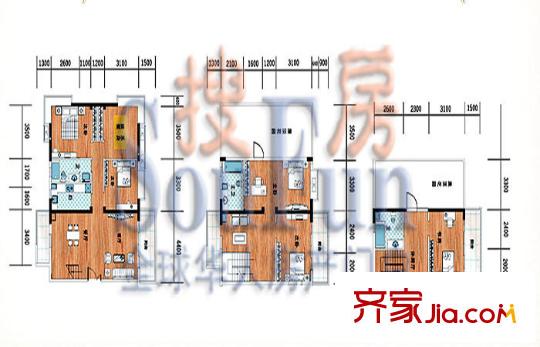 皇劍廣場(chǎng)戶型圖6室4廳3衛(wèi)