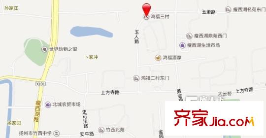 鴻福三村交通圖 