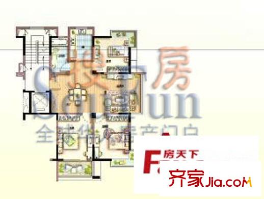 光大花苑戶型圖戶型A 3室2廳1衛(wèi)