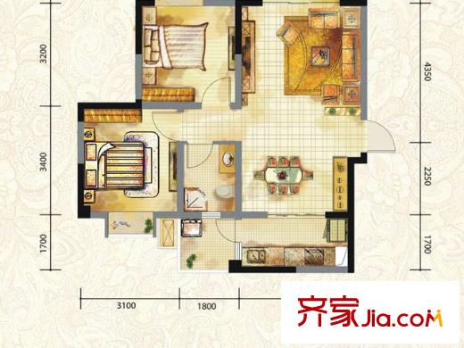 合成花園戶型圖2居 
