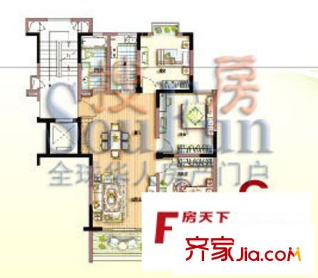 光大花苑戶型圖戶型C 3室2廳1衛(wèi)